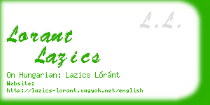 lorant lazics business card