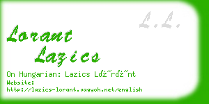 lorant lazics business card